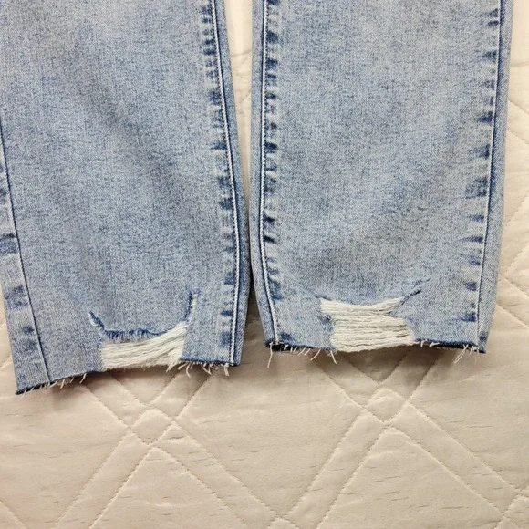 a.n.a high rise‎ straight distressed blue jeans size 6 - Picture 2 of 7